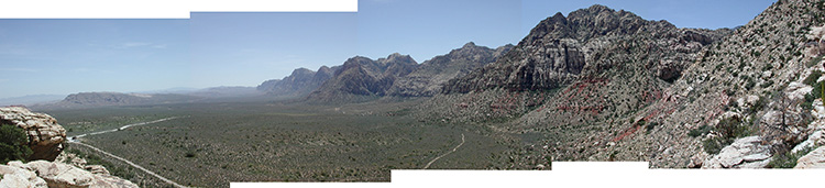 Looking south into the desert valley